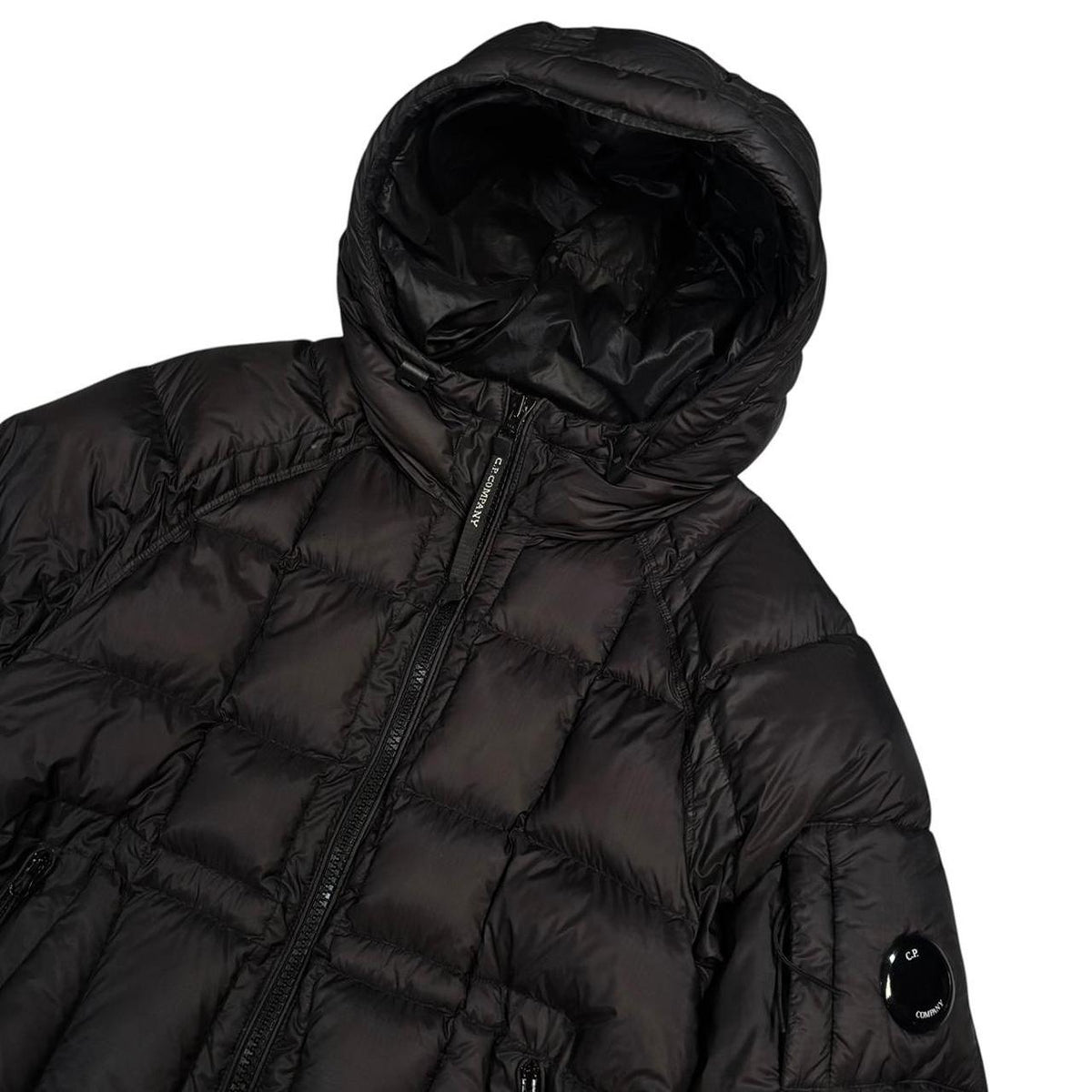 CP Company black DD shell down puffer jacket (XS)