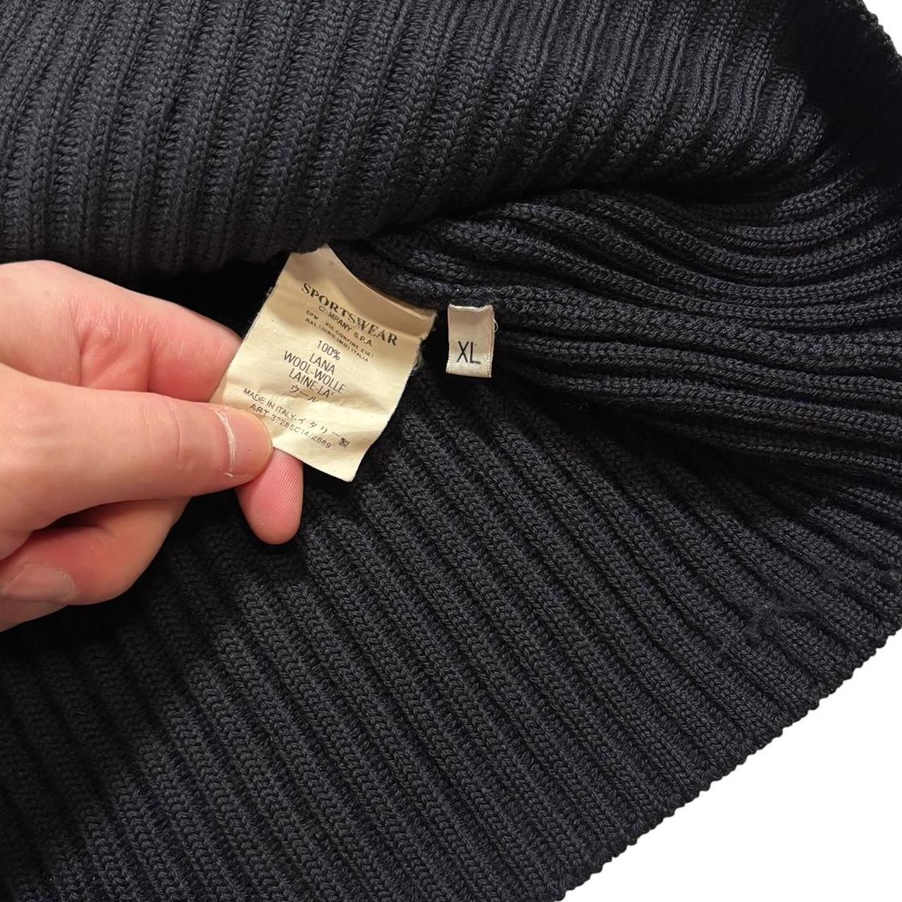 Stone island navy AW 2002 heavyweight wool mock neck sweatshirt (XL)