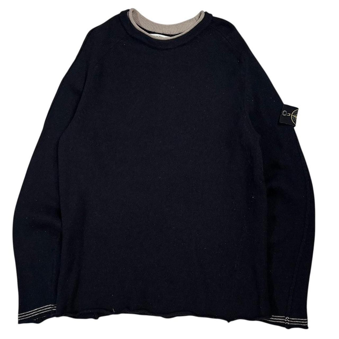Stone island AW 2005 navy knitted sweatshirt (L)