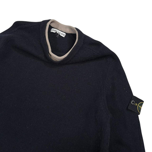 Stone island AW 2005 navy knitted sweatshirt (L)