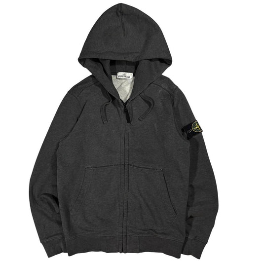 Stone island dark grey zip up hoodie  (M)