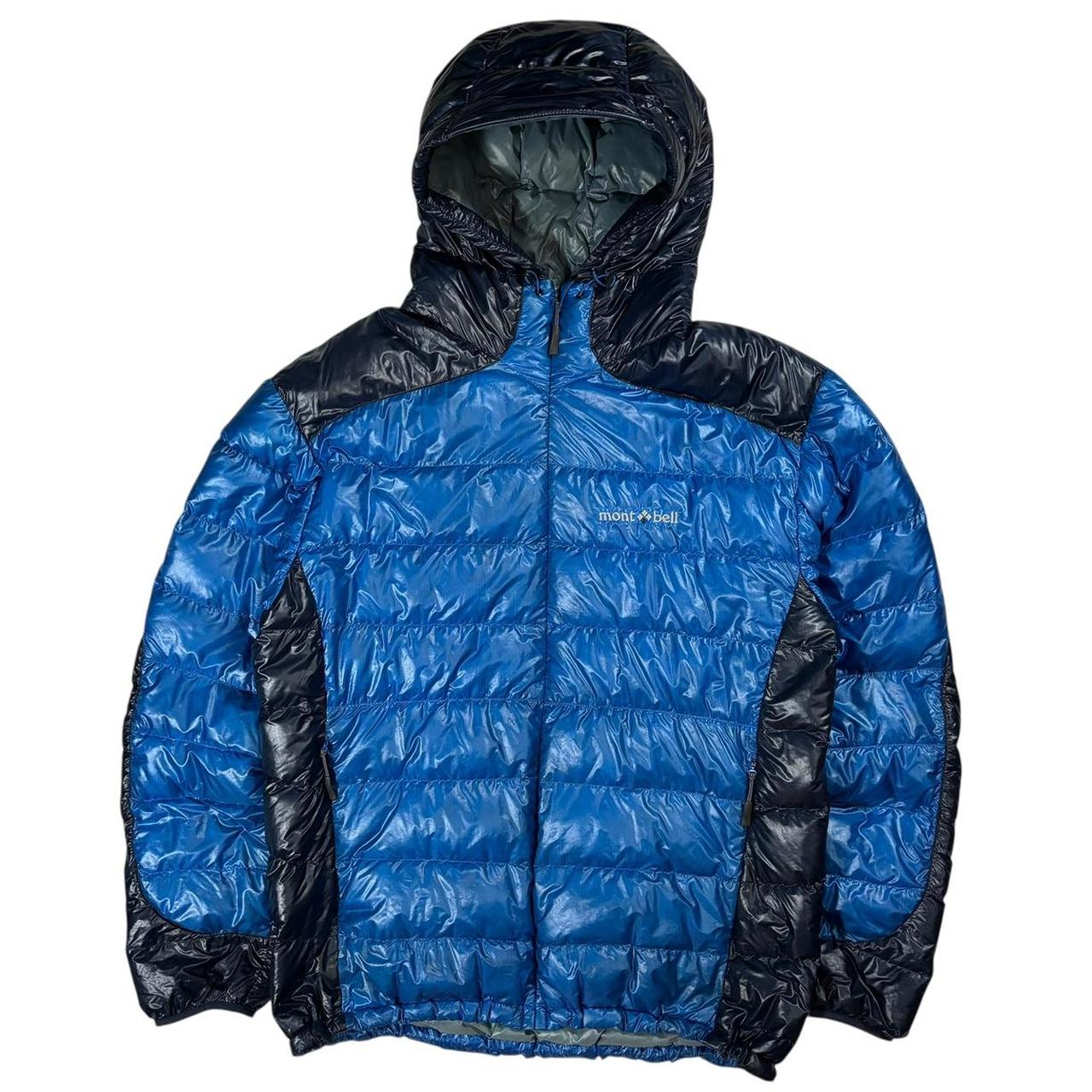 Montbell two tone blue down puffer jacket (L)