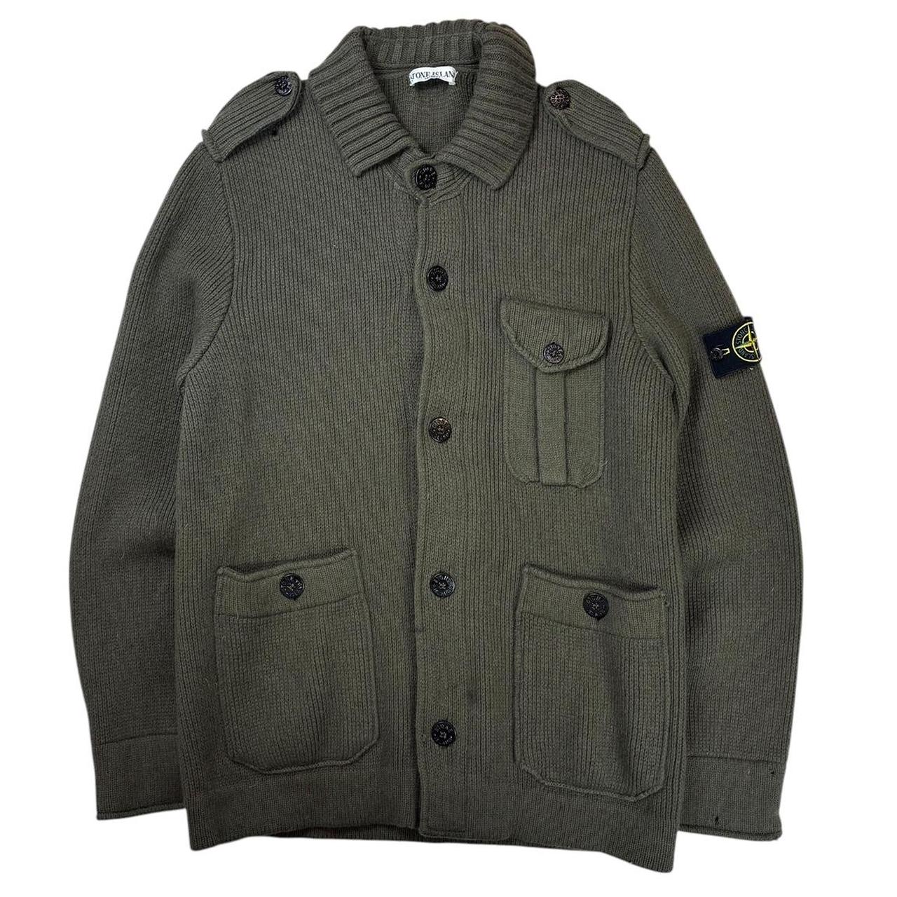 Stone island wool chunky knit heavyweight multipocket cardigan (XXXL)