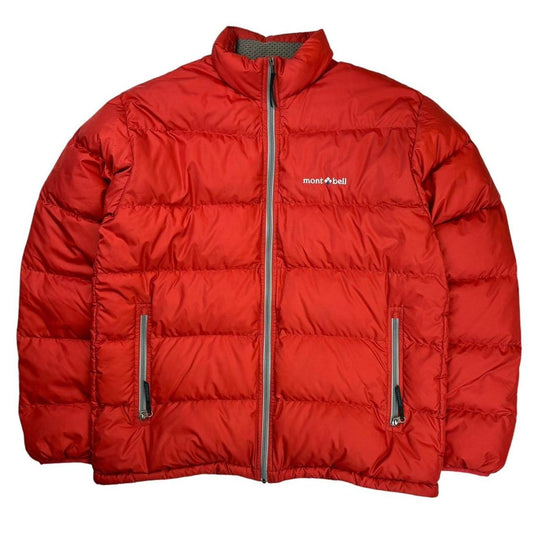 Montbell red down puffer jacket