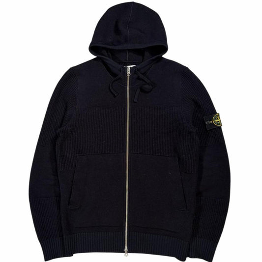 Stone island thick knitted zip up hoodie (M)