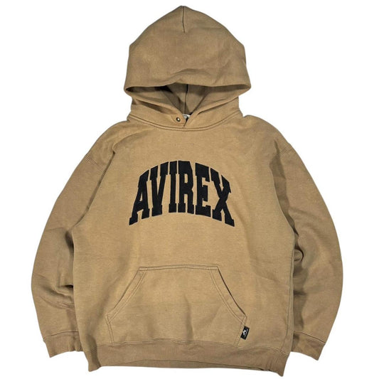 Avirex embroidered spellout thick pullover hoodie (M)