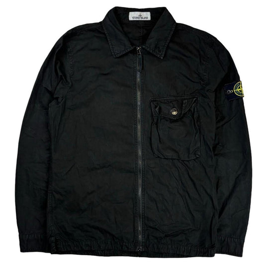 Stone island single pocket canvas overshirt jacket