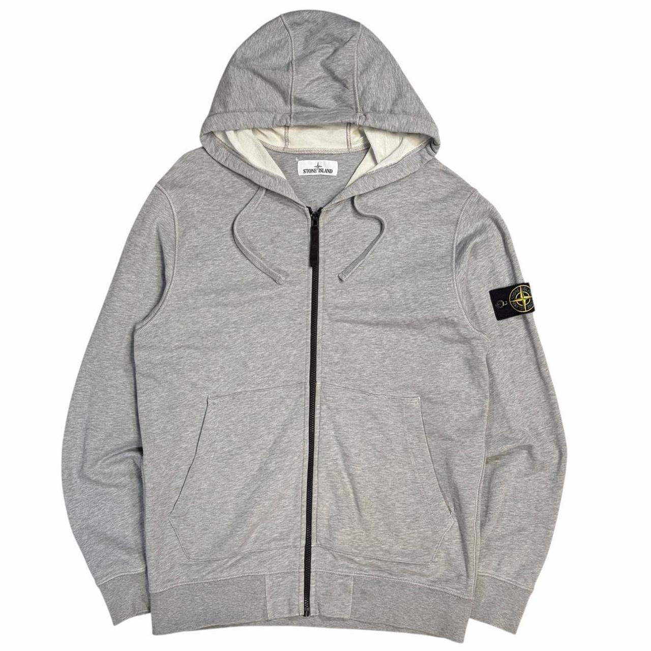 Stone island grey zip up hoodie (XL)