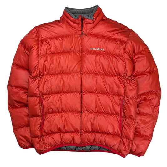 Montbell red down puffer jacket