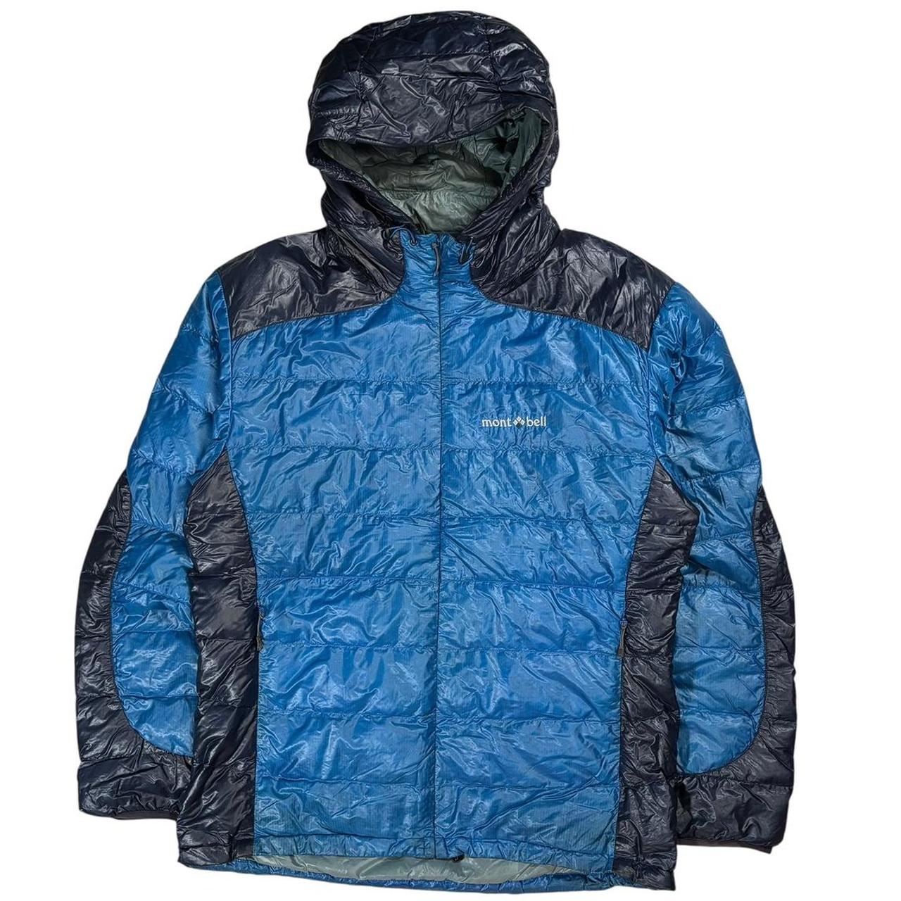 Montbell two tone blue down puffer jacket (M)