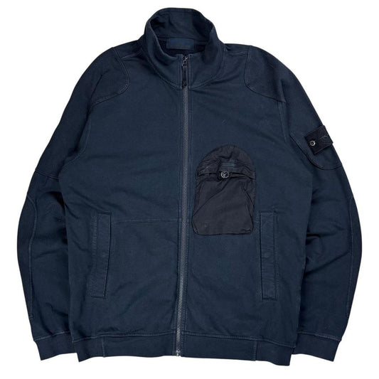 Stone island navy ghost piece utility zip up sweatshirt (XL)