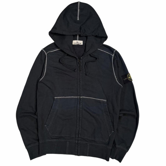 Stone island reverse stitch zip up hoodie (S)