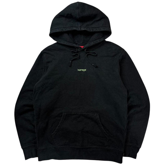 Supreme embroidered spellout black hoodie (M)