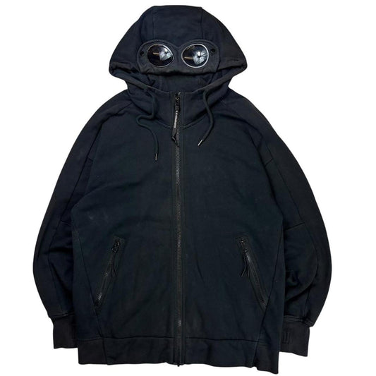 CP company black zip up goggle hoodie (L)