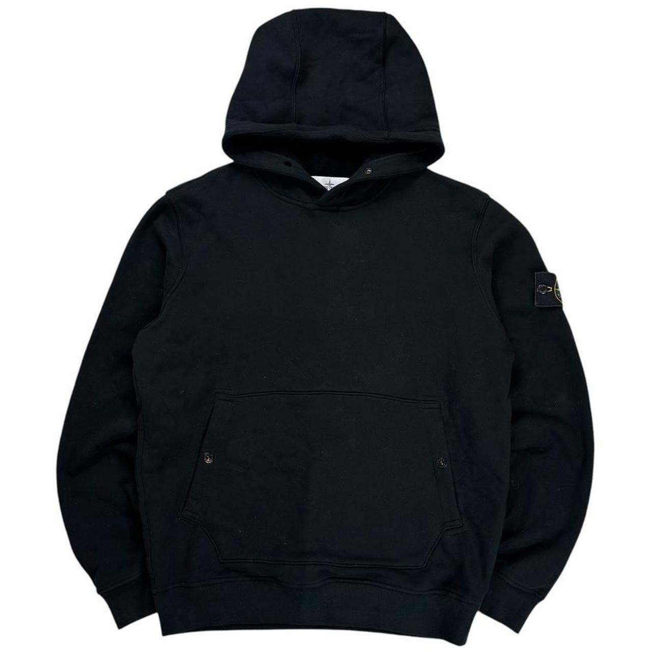 Stone island black pullover hoodie (M)