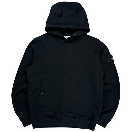 Stone island black pullover hoodie (M)