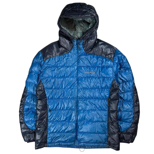 Montbell two tone blue down puffer jacket (L)