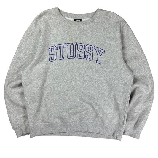 Stussy embroidered spellout pullover sweatshirt (M)