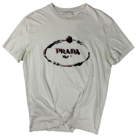 Prada print white T shirt