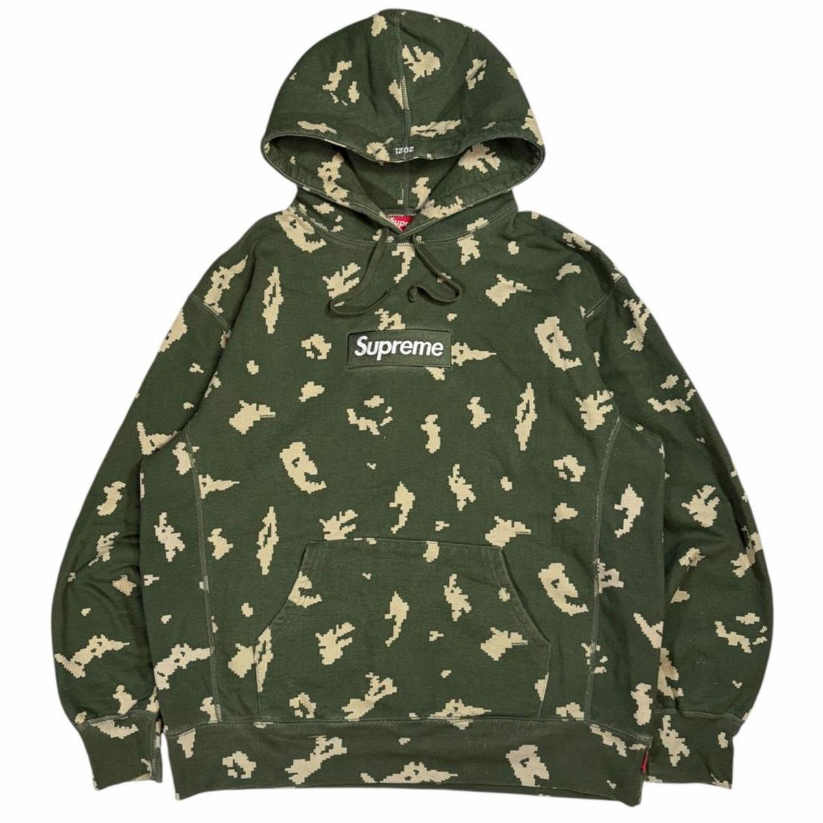 Supreme Olive Russian Digi camo box logo hoodie (L)