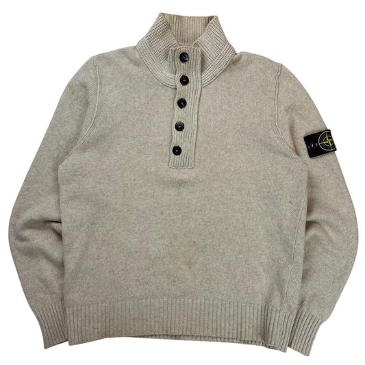 Stone island wool knitted quarter zip sweatshirt (M)