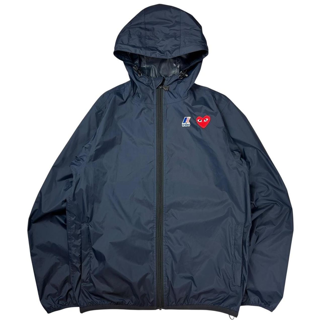 Comme des garçons K way navy zip up windbreaker jacket (S)