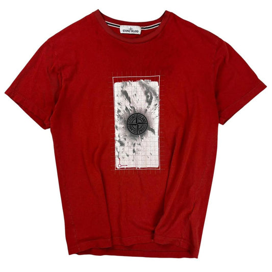 Stone island red graphic T shirt (L)