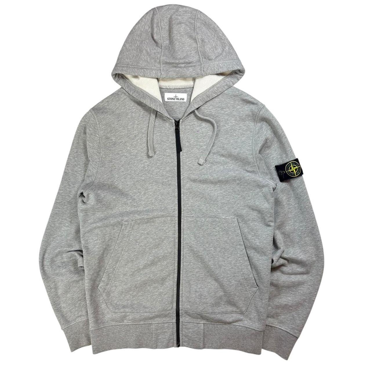 Stone island grey zip up hoodie (L)