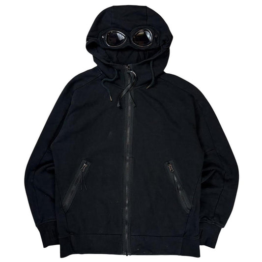 CP company black zip up goggle hoodie (M)