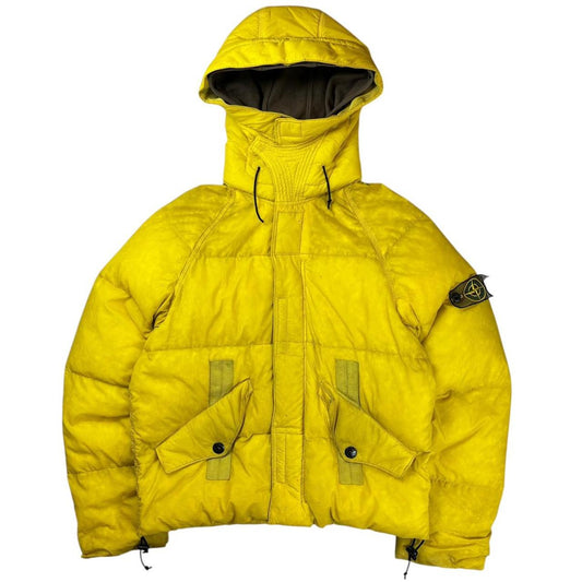 Stone island AW 2005 yellow opaque nylon tela goose down puffer jacket