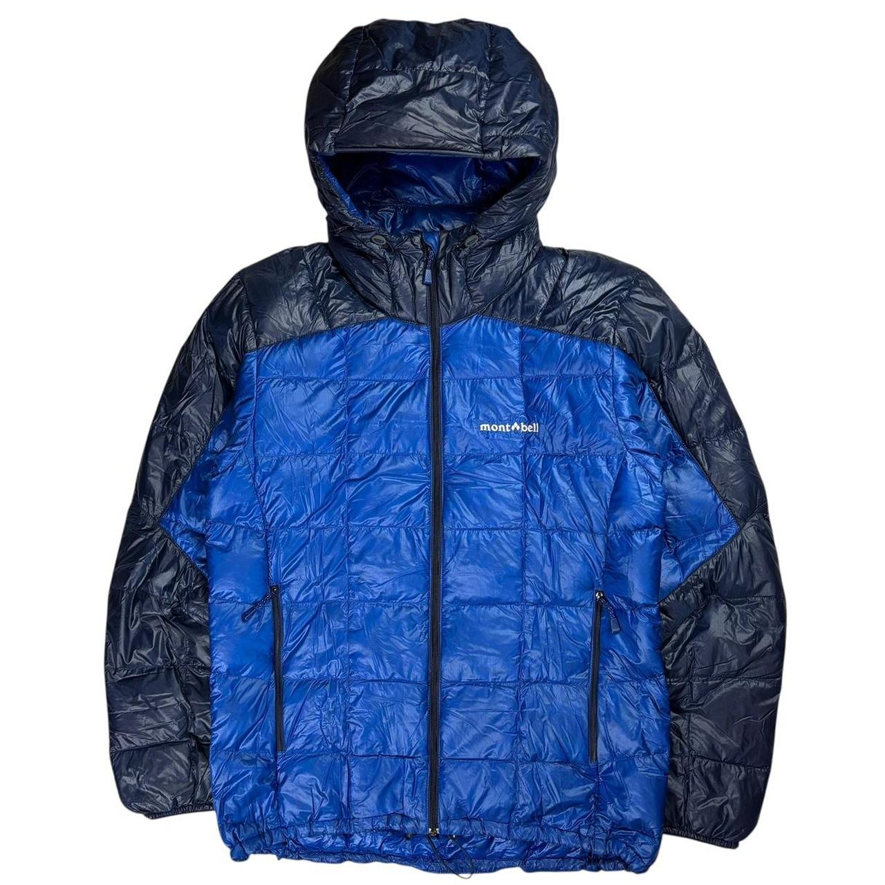 Montbell two tone blue superior square stitch down puffer jacket (S)