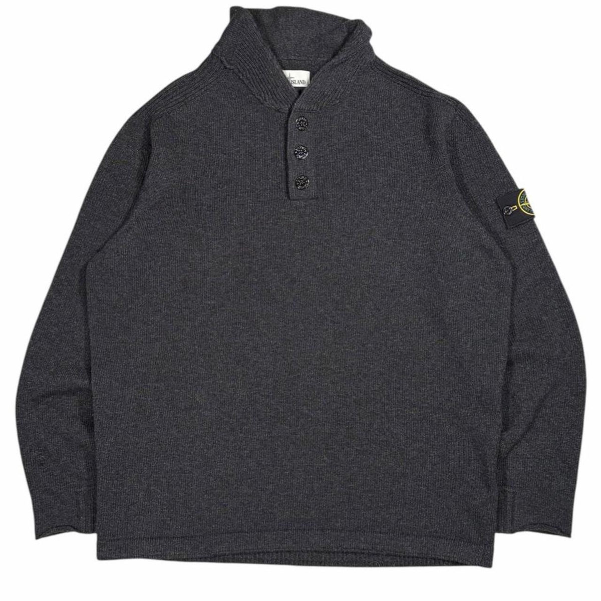 Stone island quarter button up pullover knit sweatshirt (XXXL)