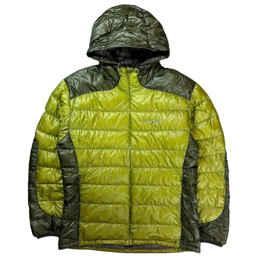 Montbell two tone green down puffer jacket (M)