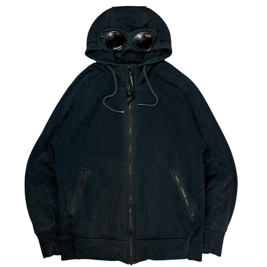 CP company black zip up goggle hoodie (M)