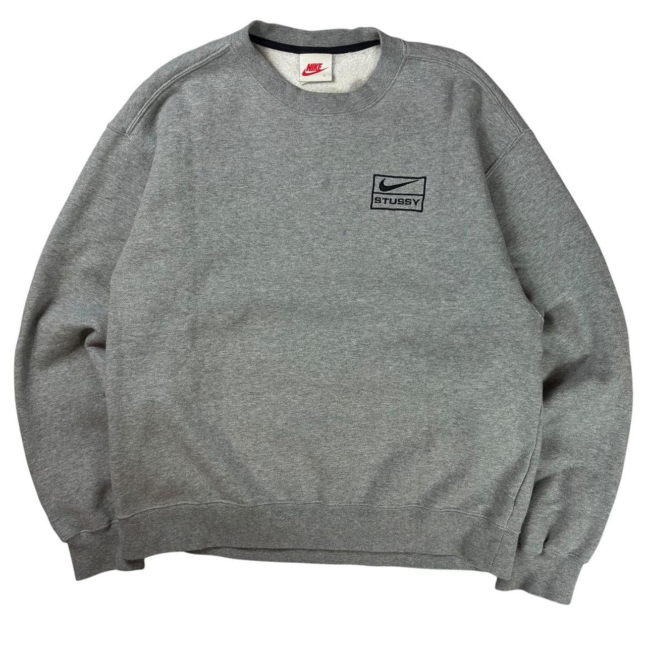 Nike x stussy grey pullover sweatshirt (S)