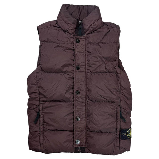 Stone island garment dyed crinkle reps down puffer gilet (M)