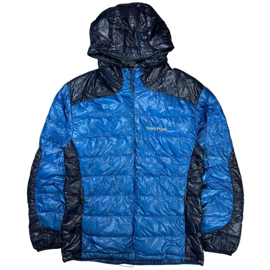 Montbell two tone blue down puffer jacket (S)