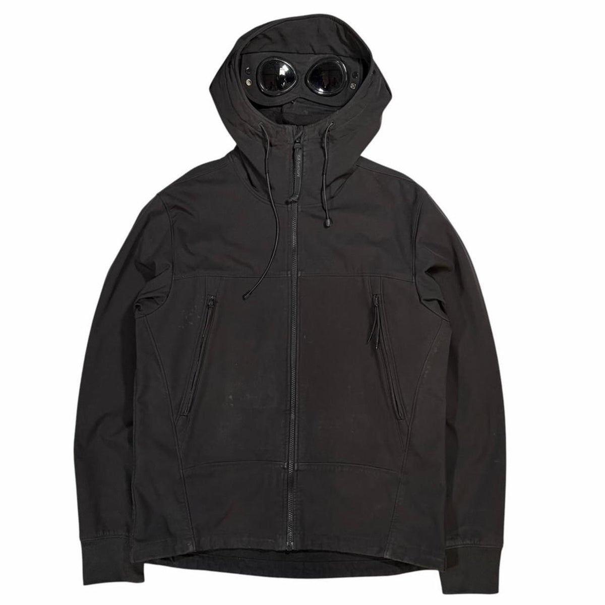 CP Company black soft shell goggle jacket (XL)