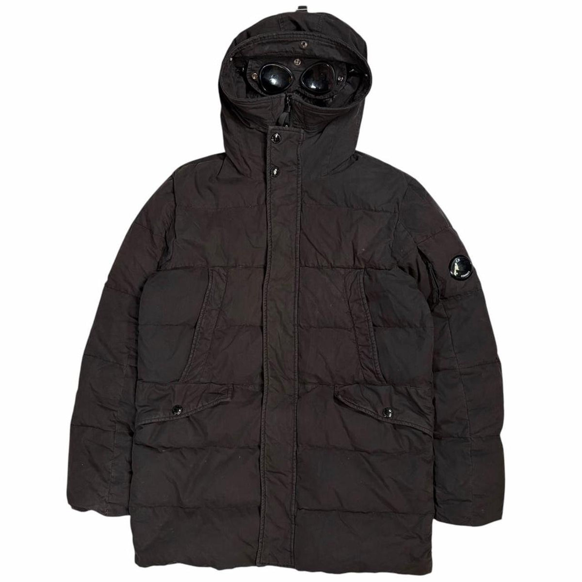 CP Company 50 Fili Component Dyeing black down goggle jacket (S)