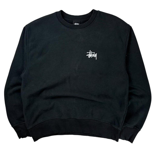 Stussy black thick spellout pullover sweatshirt (M)