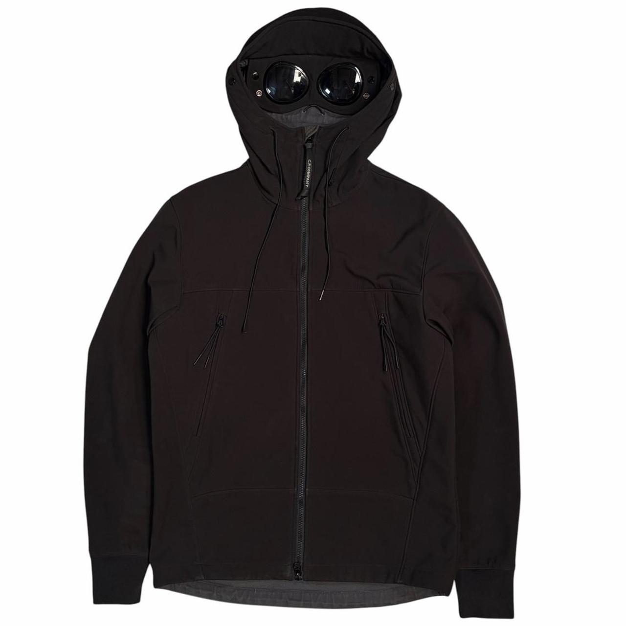 CP Company black soft shell goggle jacket (S)