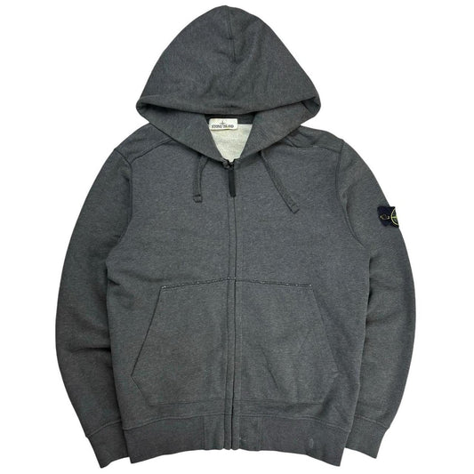 Stone island dark grey zip up hoodie