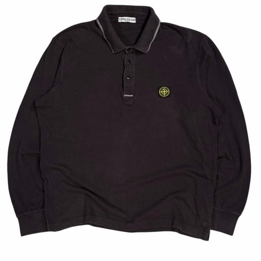 Stone island AW 2009 compass logo long sleeve polo shirt (XXXL)