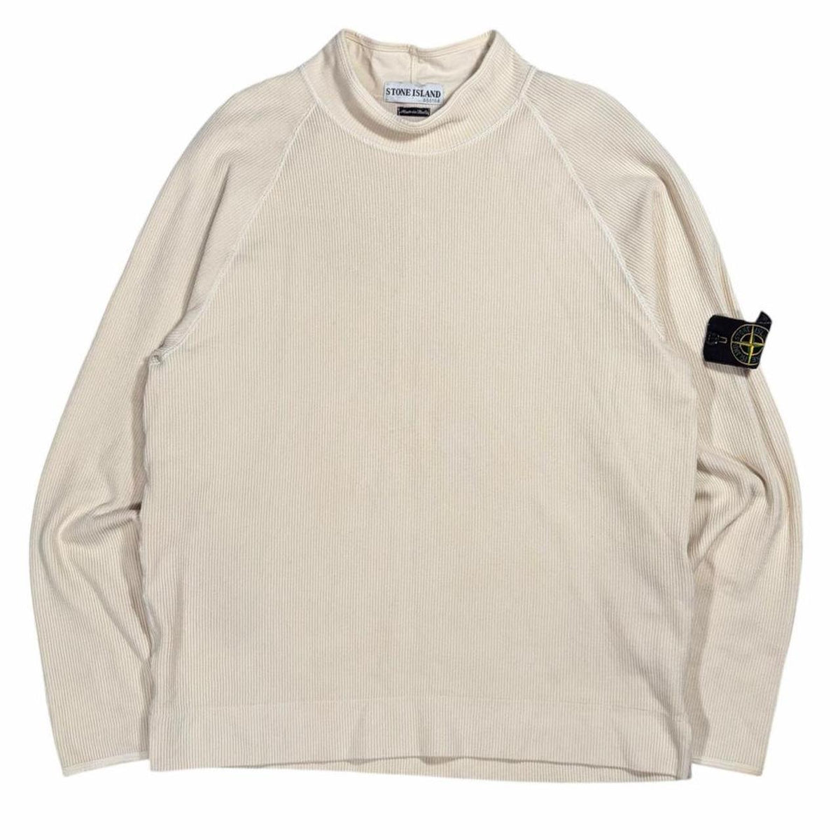 Stone island early 2000s mock neck waffle pullover sweatshirt (L)