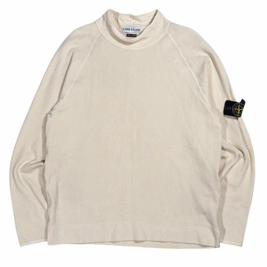Stone island early 2000s mock neck waffle pullover sweatshirt (L)