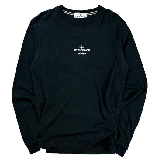 Stone island archivio Poly felt black long sleeve T shirt