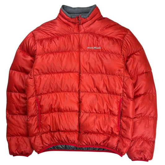 Montbell red down puffer jacket