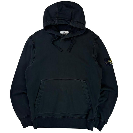 Stone island black thick pullover hoodie (L)