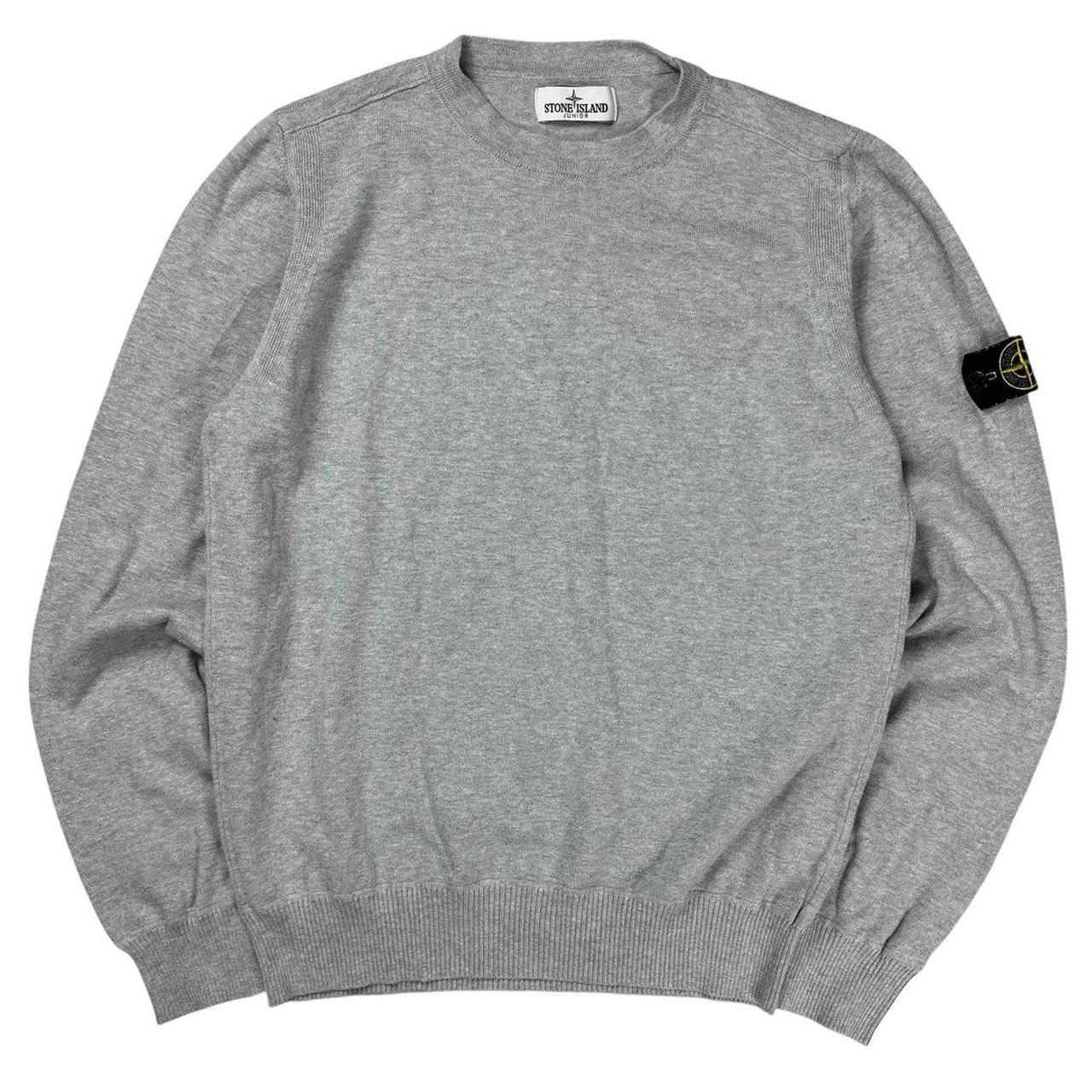 Stone island grey knit pullover sweatshirt (XS)