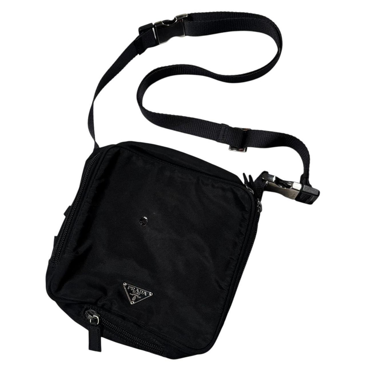 Prada black square crossbody side bag